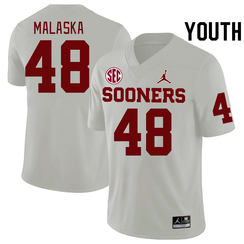 Youth #48 Jocelyn Malaska Oklahoma Sooners 2024 SEC Conference College Football Jerseys-White